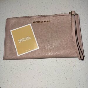 Michael Kors Blush Pink Pebbled Leather Wristlet